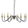 35.87 in. 8-Light Balck and Gold Farmhouse Candlestick Chandelier Light by YANSUN -YANSUN Shop balck and gold yansun chandeliers h dz053n1 64 1000