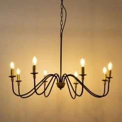 35.87 in. 8-Light Black and Gold Farmhouse Candlestick Chandelier Light by YANSUN -YANSUN Shop black gold yansun chandeliers h dz016 44 1000