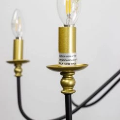 35.87 in. 8-Light Black and Gold Farmhouse Candlestick Chandelier Light by YANSUN -YANSUN Shop black gold yansun chandeliers h dz016 4f 1000