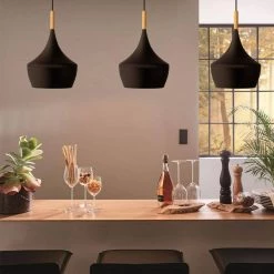 1-Light Metal Black Standard Pendant with Unique Shade by YANSUN -YANSUN Shop black yansun chandeliers h dz006n1 44 1000