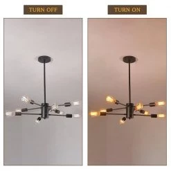 8-Light Vintage Black Unique Modern Linear Chandelier Pendant (2-Pack) by YANSUN 16 8-Light Vintage Black Unique Modern Linear Chandelier Pendant (2-Pack) by YANSUN -YANSUN Shop black yansun chandeliers h dz009 2 1f 1000