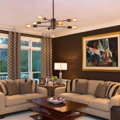 8-Light Vintage Black Unique Modern Linear Chandelier Pendant (2-Pack) by YANSUN 17 8-Light Vintage Black Unique Modern Linear Chandelier Pendant (2-Pack) by YANSUN -YANSUN Shop black yansun chandeliers h dz009 2 44 1000