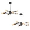 8-Light Vintage Black Unique Modern Linear Chandelier Pendant (2-Pack) by YANSUN -YANSUN Shop black yansun chandeliers h dz009 2 64 1000