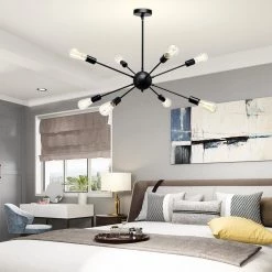 8-Light Black Unique Modern Sputnik Chandelier Pendant by YANSUN -YANSUN Shop black yansun chandeliers h dz013 4f 1000