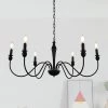 Modern Farmhouse Dining Room Chandelier 6-Light Mattle Black Large Island Candlestick Chandelier Pendant by YANSUN -YANSUN Shop black yansun chandeliers h dz021 64 1000