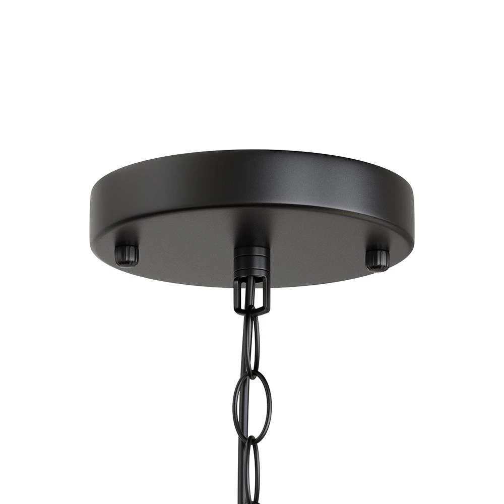 14.96 in. 1-Light Matte Black Iron Geometric Cage Pendant by YANSUN 8 14.96 in. 1-Light Matte Black Iron Geometric Cage Pendant by YANSUN - Image 6