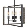 16.34 in. 4-Light Black Modern Farmhouse Geometric Caged Metal Chandelier by YANSUN 2 16.34 in. 4-Light Black Modern Farmhouse Geometric Caged Metal Chandelier by YANSUN -YANSUN Shop black yansun chandeliers h dz049 64 1000