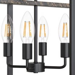 16.34 in. 4-Light Black Modern Farmhouse Geometric Caged Metal Chandelier by YANSUN -YANSUN Shop black yansun chandeliers h dz049 76 1000