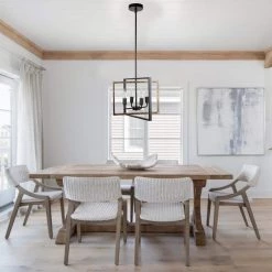 16.34 in. 4-Light Black Modern Farmhouse Geometric Caged Metal Chandelier by YANSUN -YANSUN Shop black yansun chandeliers h dz049n1 4f 1000