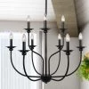 30 in. 9-Light Two Tier Black Classic Rustic Farmhouse Hanging Candlestick Chandelier by YANSUN -YANSUN Shop black yansun chandeliers h dz055 64 1000