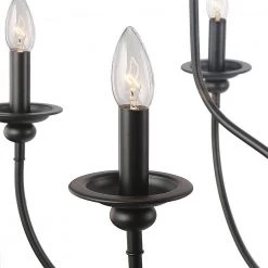 30 in. 9-Light Two Tier Black Classic Rustic Farmhouse Hanging Candlestick Chandelier by YANSUN -YANSUN Shop black yansun chandeliers h dz055 76 1000