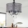 16.93 in. 4-Light Black Contemporary Drum Chandelier with Clear K9 Round Crystal Shade by YANSUN -YANSUN Shop black yansun chandeliers h dz056b 64 1000