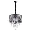 16.93 in. 4-Light Black Contemporary Drum Chandelier with Clear K9 Round Crystal Shade by YANSUN 1 16.93 in. 4-Light Black Contemporary Drum Chandelier with Clear K9 Round Crystal Shade by YANSUN -YANSUN Shop black yansun chandeliers h dz056bn1 64 1000