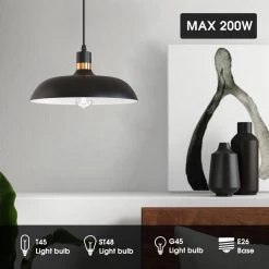 13.39 in.1-Light Black Farmhouse Pendant Hanging Light with Metal Shade by YANSUN -YANSUN Shop black yansun chandeliers h dz062n1 44 1000