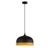 9.06 in. 1-Light Black Gold Ribbed Chandelier with Metal Shaded, Minimalist Style by YANSUN -YANSUN Shop black yansun chandeliers h dz063n1 64 1000