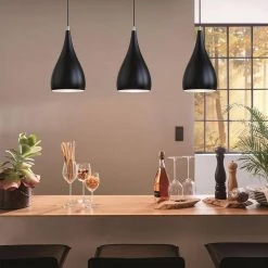 9.06 in. 1-Light Black Chandelier Pendant with Metal Shaded, Modern Style by YANSUN -YANSUN Shop black yansun chandeliers h dz064 e1 1000