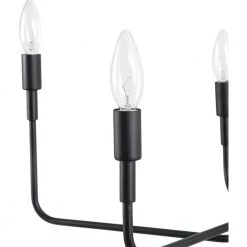 25 in. 6-Light Matte Black Modern Minimalist Hanging Candlestick Chandelier Pendant by YANSUN -YANSUN Shop black yansun chandeliers h dz073n1 4f 1000