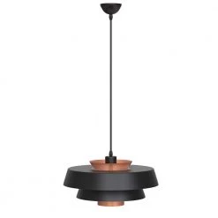 15.7 in. 1-Light Black Island Pendant with Metal Shape by YANSUN