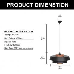 15.7 in. 1-Light Black Island Pendant with Metal Shape by YANSUN -YANSUN Shop black yansun chandeliers h dz075n1 c3 1000