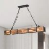 4-Light Kitchen Island-Linear LED Pendant with Wood Accents (Bulbs Included) by YANSUN -YANSUN Shop black yansun chandeliers h dz082 64 1000