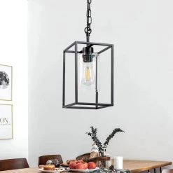 1-Light Black Hardwired Kitchen Island Lighting Fixtures with Glass Shade by YANSUN -YANSUN Shop black yansun chandeliers h dz089 4f 1000