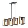 4-Light Matte Black and Barnwood Accents Linear Kitchen Island Chandelier by YANSUN -YANSUN Shop black yansun chandeliers h dz094 64 1000