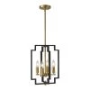 4-Light Black Island Geometric Kitchen Pendant Light with Gold Socket and Cage Shade by YANSUN -YANSUN Shop black yansun chandeliers h dz097 64 1000