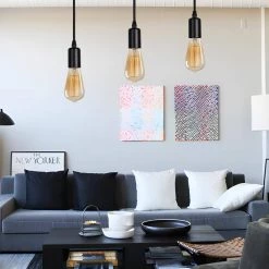 3-Light Black Plug-In Hanging Pendant with On/Off Switch by YANSUN -YANSUN Shop black yansun chandeliers h dz101n2 1f 1000