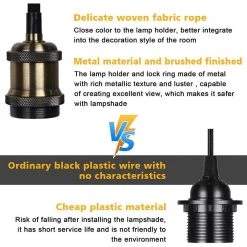 1-Light Black Vintage Hardwire Mini Pendant with Gold Socket (3-Pack) by YANSUN -YANSUN Shop black yansun chandeliers h dz102 3 1f 1000