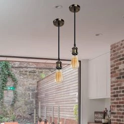 1-Light Black Vintage Hardwire Mini Pendant with Gold Socket (3-Pack) by YANSUN -YANSUN Shop black yansun chandeliers h dz102 3 fa 1000