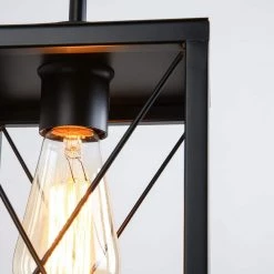 1-Light Black Kitchen Island Pendant with Cage Design Shade by YANSUN -YANSUN Shop black yansun chandeliers h dz103 1f 1000