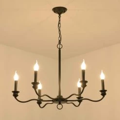 6-Light Black Modern Farmhouse Classic Candlestick Chandelier Island Pendant Light by YANSUN -YANSUN Shop black yansun chandeliers h dz107 fa 1000