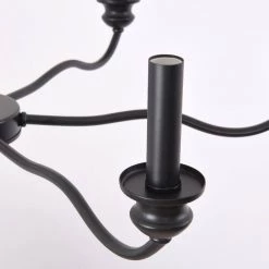 6-Light Black Modern Farmhouse Classic Candlestick Chandelier Island Pendant Light by YANSUN -YANSUN Shop black yansun chandeliers h dz107n1 1f 1000