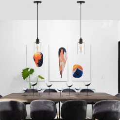 1-Light Modern Matte Black Island Pendant Light with Clear Glass Shade (2-Pack) by YANSUN -YANSUN Shop black yansun chandeliers h dz113 2 76 1000