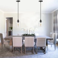 1-Light Modern Matte Black Wine Pendant Light with Clear Glass Shade (2-Pack) by YANSUN -YANSUN Shop black yansun chandeliers h dz114 2 44 1000