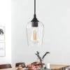 1-Light Modern Matte Black Wine Pendant Light with Clear Glass Shade (2-Pack) by YANSUN -YANSUN Shop black yansun chandeliers h dz114 2 64 1000