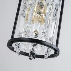 1-Light Black Unique Modern Metal Pendant with K9 Crystal Shade by YANSUN -YANSUN Shop black yansun chandeliers h dz115n1 4f 1000
