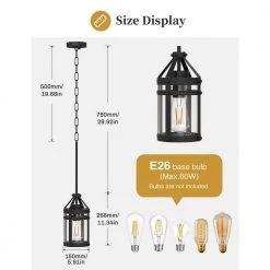 5.91 in.1-Light Black Farmhouse Island Pendant Hanging Light with Glass Shade by YANSUN -YANSUN Shop black yansun chandeliers h dz119 4f 1000