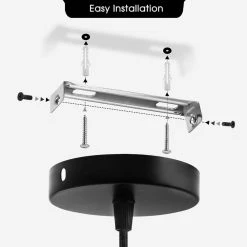 1-Light E26 Medium Base Vintage Ceiling Pendant Light with Black Socket by YANSUN -YANSUN Shop black yansun chandeliers h pl050m1e26 1f 1000