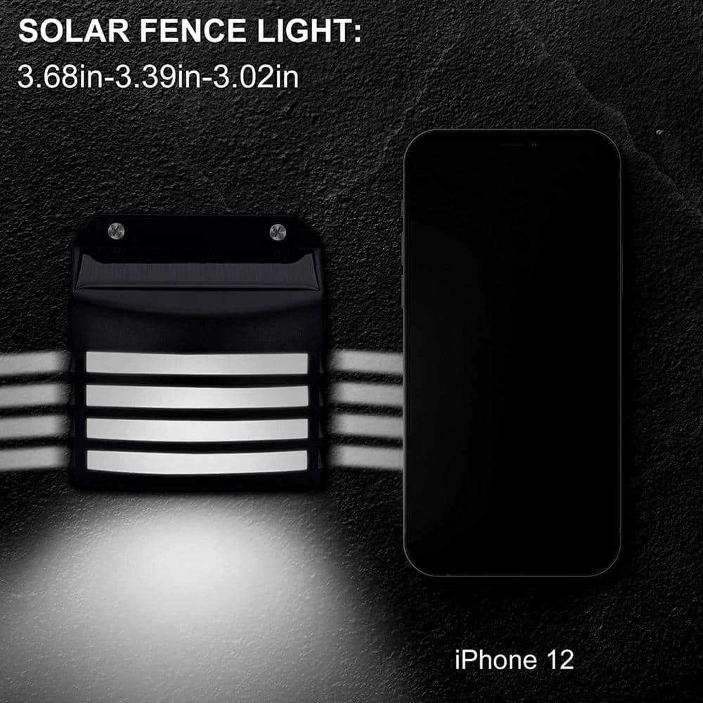 Solar Black Cool White LED Fence Deck Rail Light Pathway IP65 Weatherproof (8-Pack) by YANSUN 8 Solar Black Cool White LED Fence Deck Rail Light Pathway IP65 Weatherproof (8-Pack) by YANSUN - Image 6