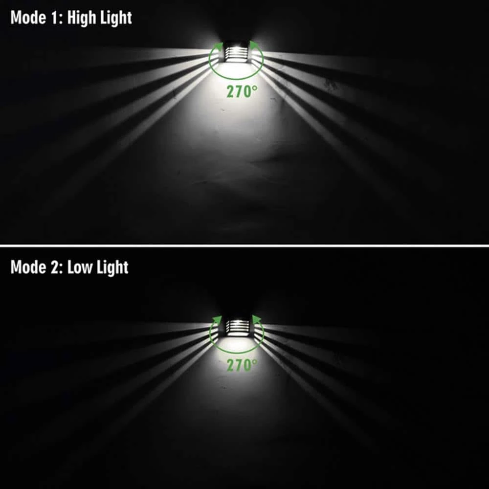 Solar Black Cool White LED Fence Deck Rail Light Pathway IP65 Weatherproof (8-Pack) by YANSUN 6 Solar Black Cool White LED Fence Deck Rail Light Pathway IP65 Weatherproof (8-Pack) by YANSUN - Image 4