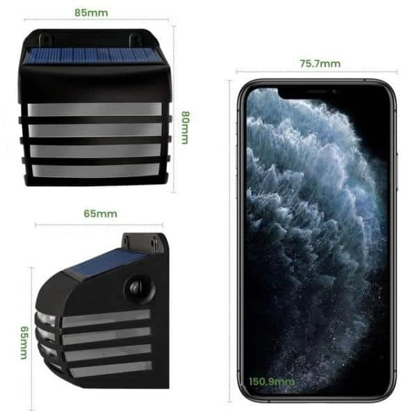 Solar Black Cool White LED Fence Deck Rail Light Pathway IP65 Weatherproof (8-Pack) by YANSUN 5 Solar Black Cool White LED Fence Deck Rail Light Pathway IP65 Weatherproof (8-Pack) by YANSUN - Image 3