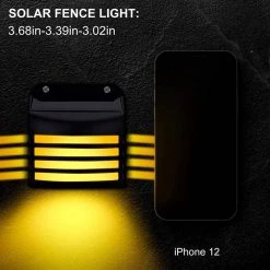 Solar Black Warm White LED Fence Deck Rail Light Pathway IP65 Weatherproof (8-Pack) by YANSUN -YANSUN Shop black yansun deck rail lights fx zh9000506 4f 1000