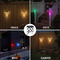Solar Battery Black Integrated LED Dusk to Dawn Waterproof Decorative Deck Rail Light (12-Pack) by YANSUN -YANSUN Shop black yansun deck rail lights h so03402 12 44 1000