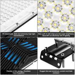 300-Watt Black Outdoor Integrated LED Thin Flood Light for Gardens Squares Billboards Factories Docks by YANSUN -YANSUN Shop black yansun flood lights fx zl0000902 1d 1000