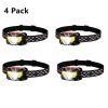 2.44 in Black 8 Modes 450 Lumens Waterproof Outdoor Integrated LED USB Rechargeable Headlamp Flashlight (4-Pack) by YANSUN