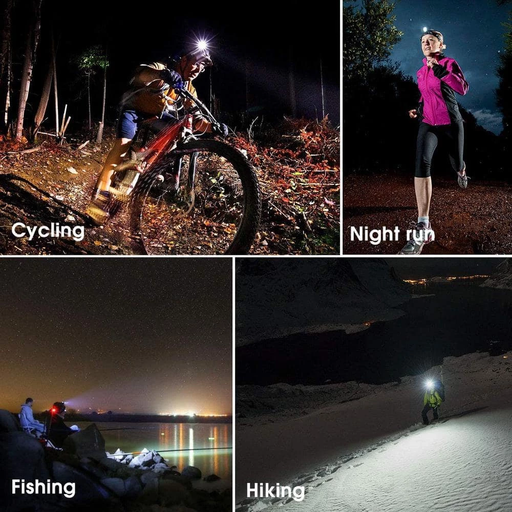 2.44 in Black 8 Modes 450 Lumens Waterproof Outdoor Integrated LED USB Rechargeable Headlamp Flashlight (4-Pack) by YANSUN 9 2.44 in Black 8 Modes 450 Lumens Waterproof Outdoor Integrated LED USB Rechargeable Headlamp Flashlight (4-Pack) by YANSUN - Image 7