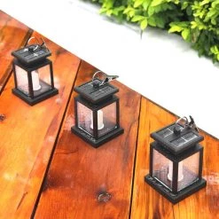 Solar Powered Hanging Lantern Outdoor Candle Effect Area Integrated LED in Warm White (2-Pack) by YANSUN -YANSUN Shop black yansun flood lights h so04801 4 n1 1f 1000