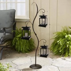 Solar Powered Hanging Lantern Outdoor Candle Effect Area Integrated LED in Warm White (2-Pack) by YANSUN -YANSUN Shop black yansun flood lights h so04801 4 n1 fa 1000