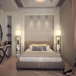 63 in. Black Floor Lamp Organizer Storage Shelf with Linen Shade by YANSUN -YANSUN Shop black yansun floor lamps fx mj0034900 44 1000